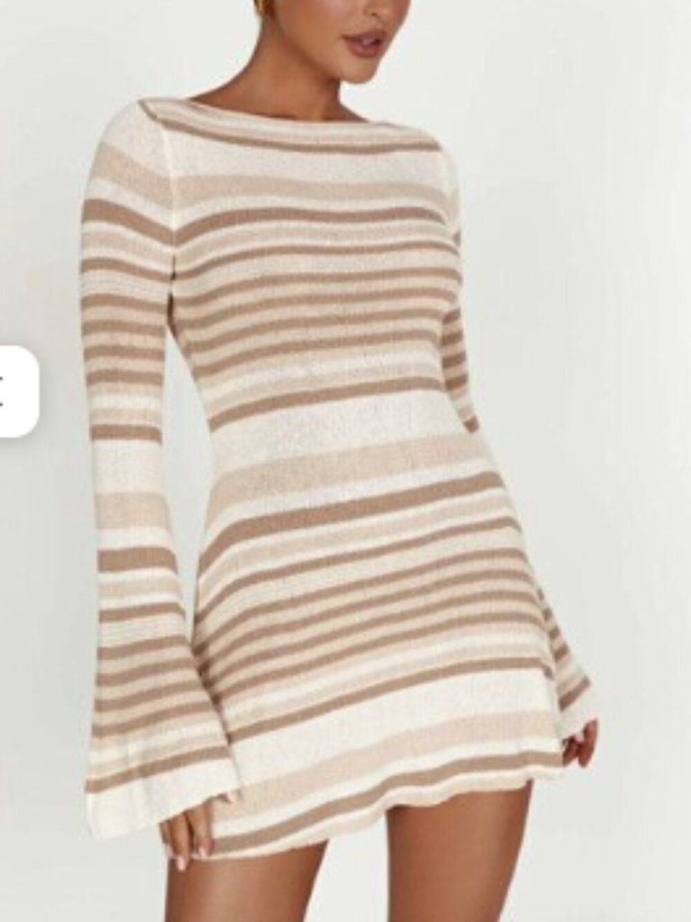 Long Sleeve Open Back Knit Dress